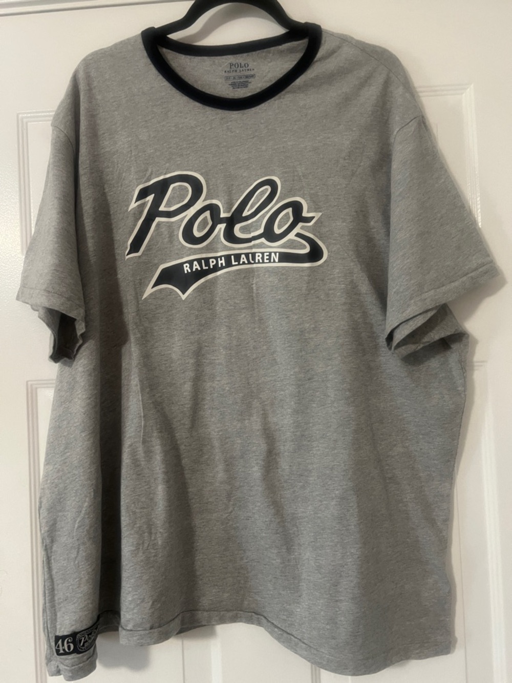 Polo by Ralph Lauren Gray Tee with Navy Trim and Logo